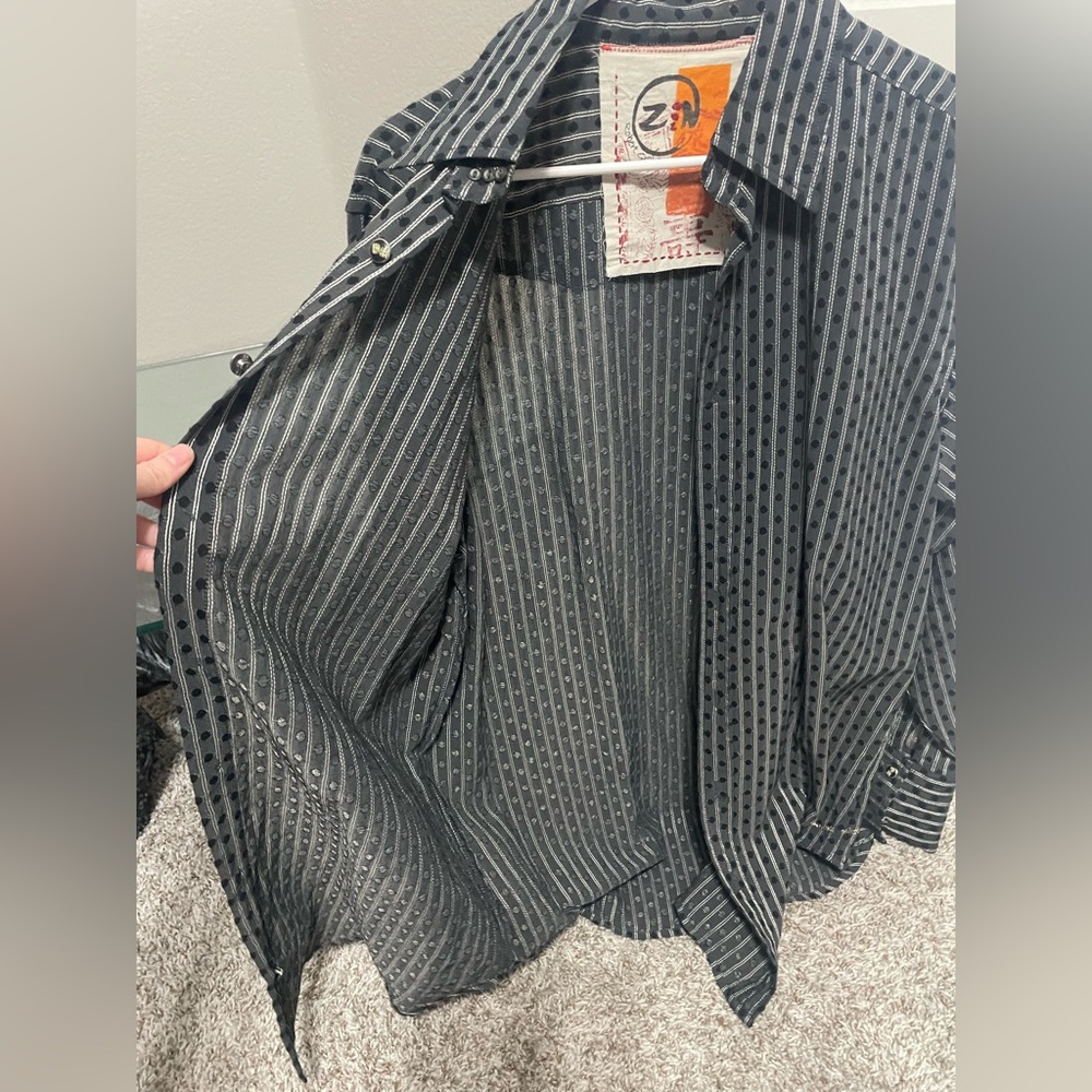 Robert Graham Long Sleeve Button Up Stripped Shirt Dice Casino Themed Buttons XL - Picture 4 of 16